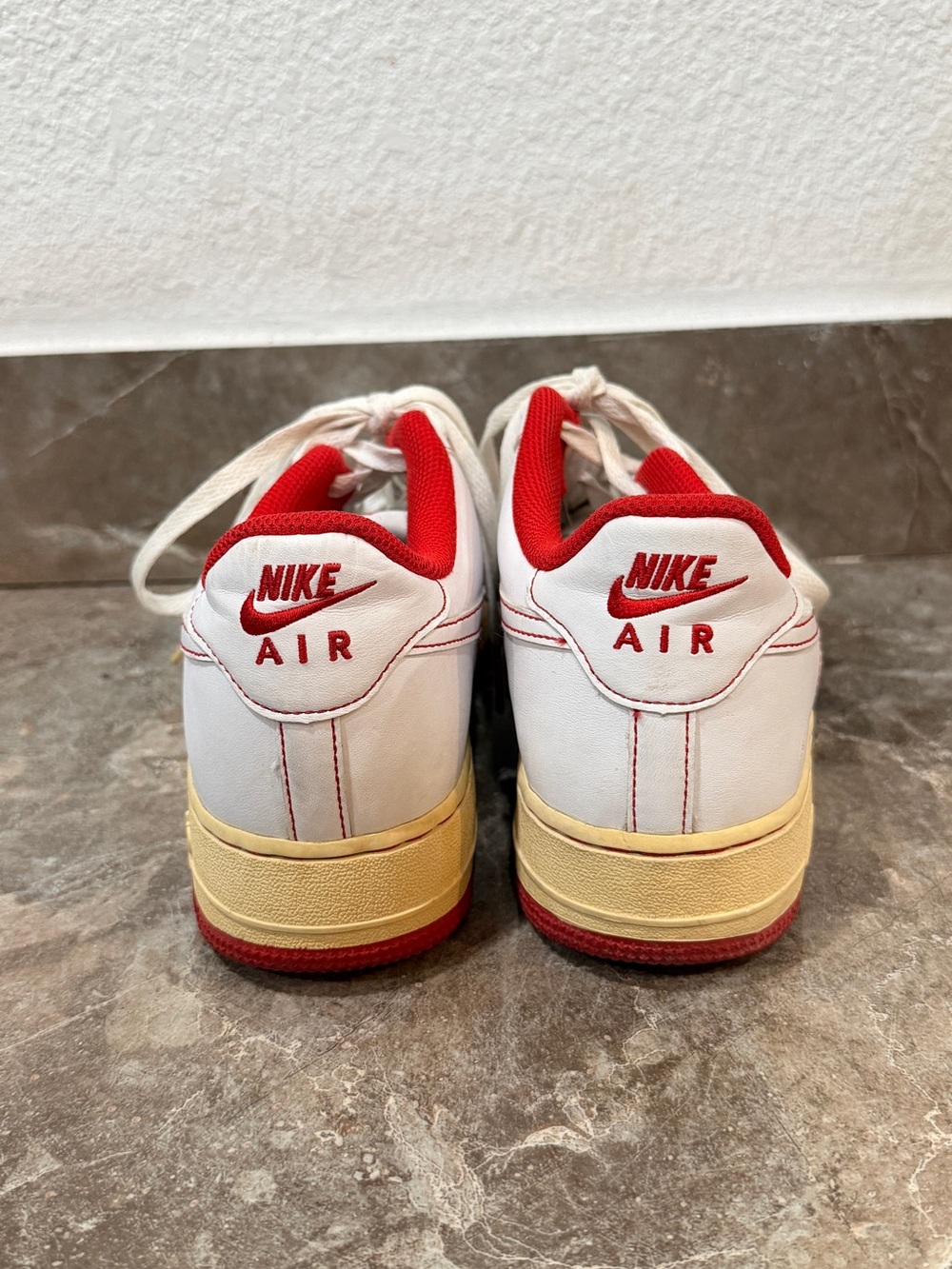 Nike White and Red Kids Low-Top Sneakers - Picture 3 of 6